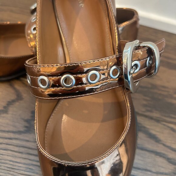 Maeve Pointed-Toe Moto Mary Jane Flats - NWOT - Picture 5 of 10